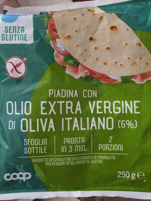 Piadina Con Olio Extra Vergine Senza Glutine front packaging