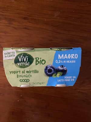 yogurt al mirtillo biologico front packaging