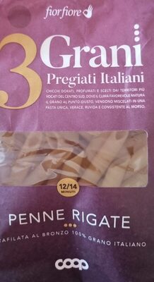 Pasta 3 grani penne rigate front packaging