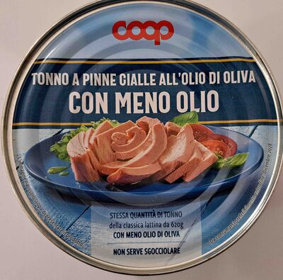 Tonno a pinne gialle all'olio di oliva front packaging