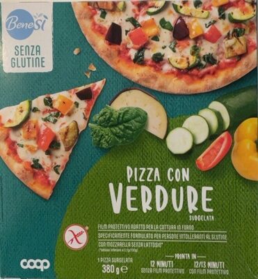 Pizza con verdure senza glutine front packaging