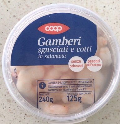 Gamberi sgusciati e cotti in salamoia