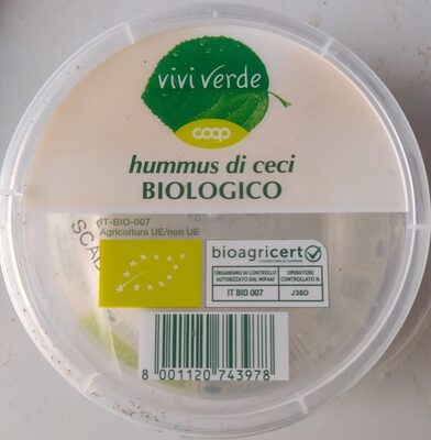 Hummus di ceci biologico