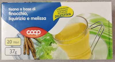 Tisana a base di finocchio, liquirizia e melissa