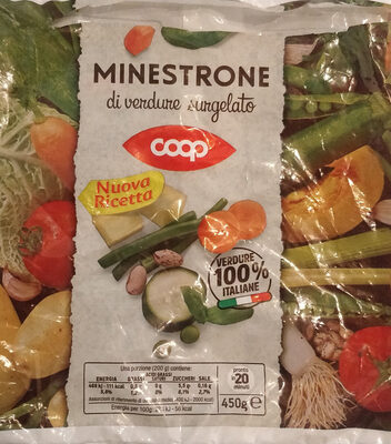 Minestrone di verdure surgelato front packaging