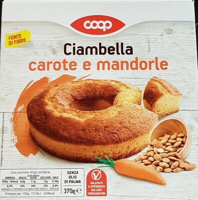 Ciambella carote e mandorle front packaging