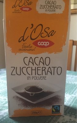 Cacao zuccherato in polvere front packaging