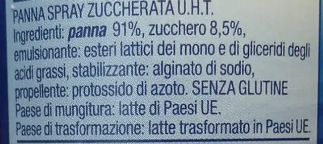 Panna spray ingredients label