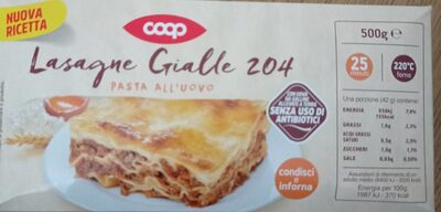 Lasagne gialle 204 pasta all'uovo