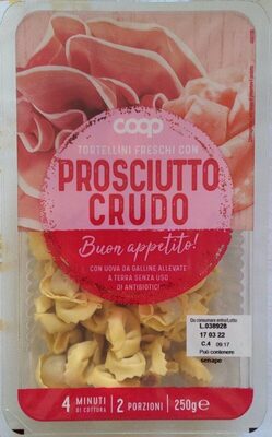Tortellini Freschi con Prosciutto Crudo front packaging