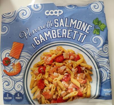 Pennette con salmone e gamberetti