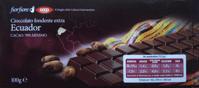 cioccolato fondente extra Ecuador front packaging