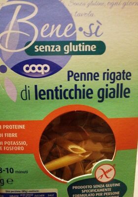 Penne rigate di lenticchie gialle