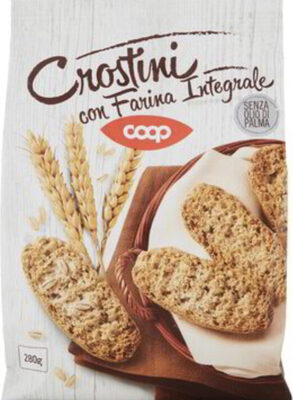 Crostini with wholemeal wheat flour baked