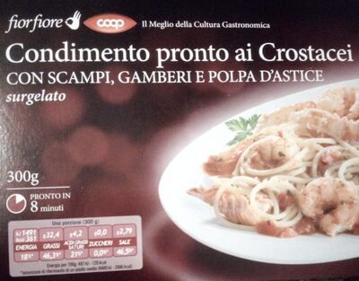 Condimento pronto ai crostacei front packaging