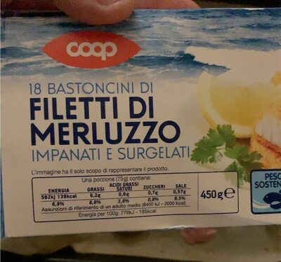 18 Bastoncini di filetti di merluzzo