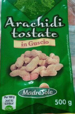 Arachidi tostate in guscio 500g MadreSole front packaging