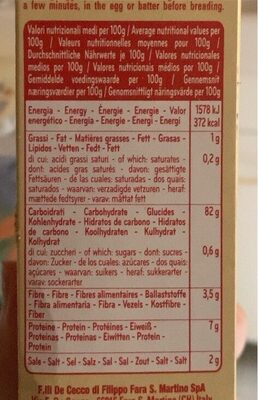 Impanatura croccante e gustosa nutrition facts table
