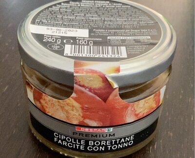 Cipolline borretane farcite con tonno front packaging