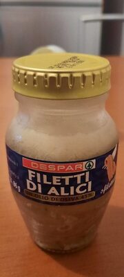 Filetti di alici front packaging