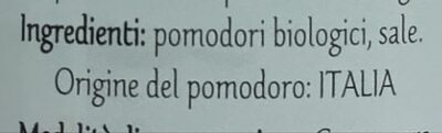 Passata di pomodoro ingredients label