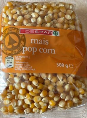 Mais pop corn front packaging