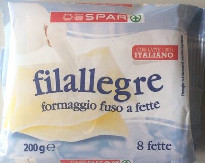 Filallegre formaggio fuso a fette front packaging
