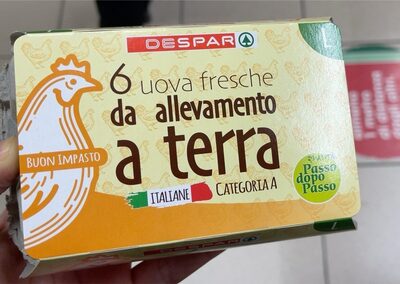 6 uova fresce da allevamento a terra