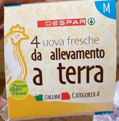 4 uova fresche da allevamento a terra