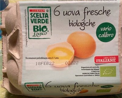 Uova fresche biologiche front packaging