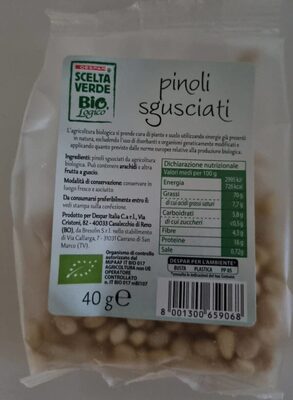 Pinoli sgusciati front packaging