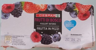 yogurt intero, frutti di bosco