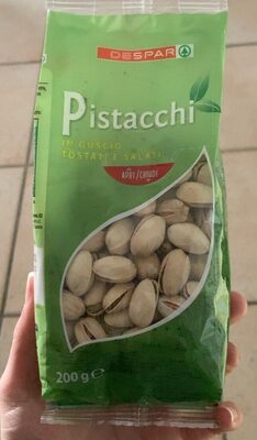 Pistacchi in guscio tostati e salati front packaging