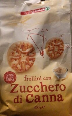 Frollini con zucchero di canna front packaging