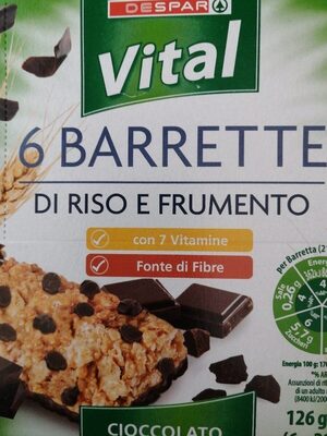 Barrette riso e frumento cioccolato
