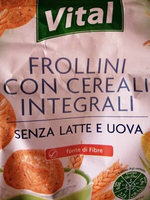 Frollini con cereali integrali front packaging