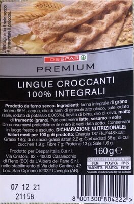 Lingue croccanti 100% integrali