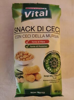 Snack di ceci front packaging