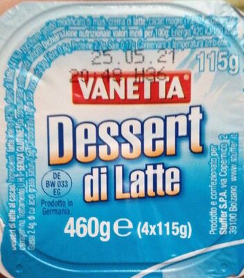 Dessert di latte front packaging