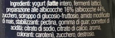Yogurt cremoso albicocca ingredients label