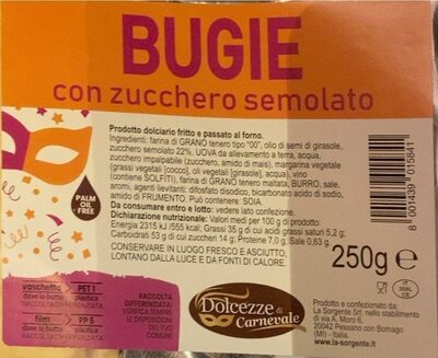 BUGIE con zucchero semolato