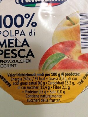 Polpa di mela pesca nutrition facts table
