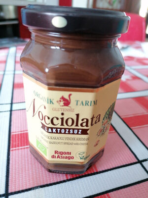 Nocciolata organic hazelnut spread with cocoa front packaging