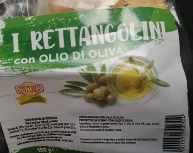 I rettangolini nutrition facts table