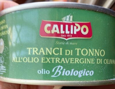 Tranci di tonno all'olio extra vergine front packaging