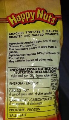 happy nuts nutrition facts table