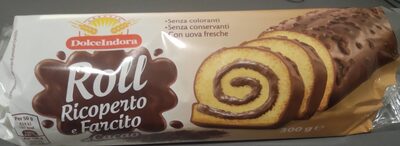 Roll ricoperto e farcito al cacao front packaging