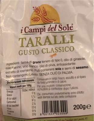 Taralli gusto classico front packaging