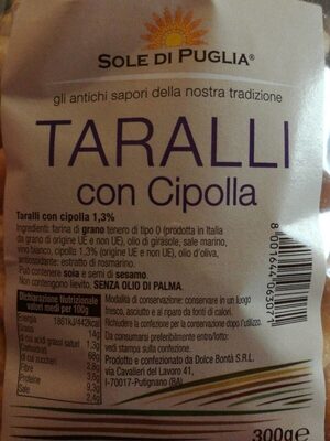 Taralli con cipolla sole di Puglia