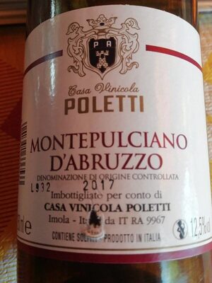 Montepulciano d'abruzzo front packaging